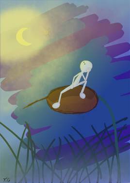 Une silhouette au clair de lune