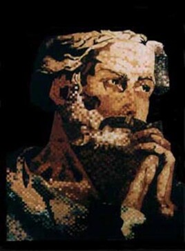 Abacule movement the Thinker oil by Claude Dubois