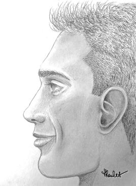 Portrait jeune homme bronzé / Drawing Portrait of a suntanned young man