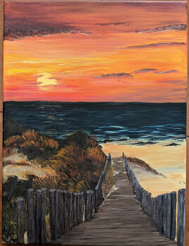 Coucher de soleil sur une plage