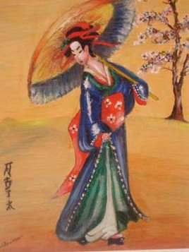 Geisha &agrave; l'ombrelle