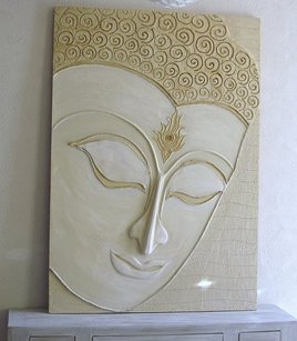 plaque bouddha géante en carton alvéolaire