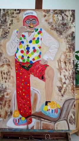 CLOWN QUI JOUE DE L'HARMONICA