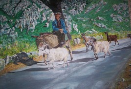 Le berger et ses chèvres en Corse