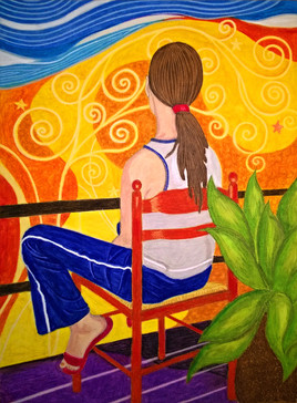 Yasmine sur le balcon