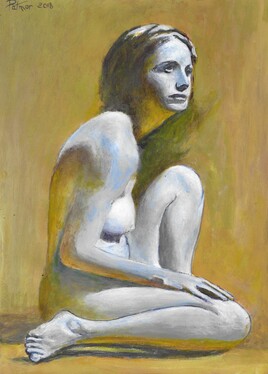 Femme nue accroupie