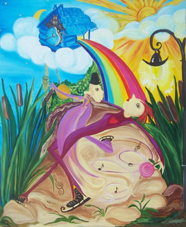 Danser dans le coucher du soleil