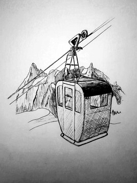 Téléphérique de l'aiguille du Midi.