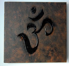 Tableau moderne zen "Om" en relief