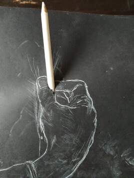 Dessin  crayon blanc