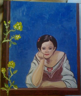 jeune fille a sa fenetre