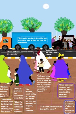 En route, vers l'école