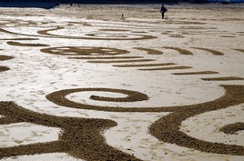 Sand Art Saint-Cast le Guildo grande plage gros plan