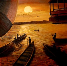 Asie, soleil couchant