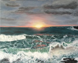 Coucher de soleil &agrave; Biarritz