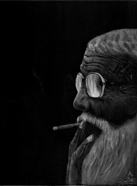 Old man - dark mono