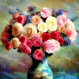 Cadre sur toile "bouquet de fleurs colorées"