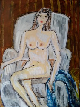 Femme nu dans un fauteuil