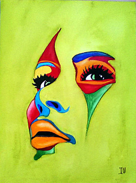 The colorful woman