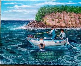 La p&ecirc;che aux oursins (d'apr&egrave;s un conte de P. Ar&egrave;ne)