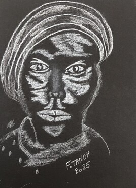 Le visage en noir et blanc