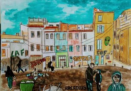 " je  traverse la rue et je vous trouve un travail. "