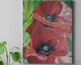 Coeurs de coquelicots rouges flamboyants