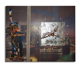 tableau horloge new york moderne art contemporain salon