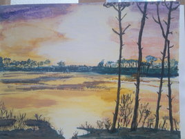 coucher de soleil sur le lac