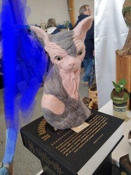 Cr&eacute;atrice chat en laine feutre