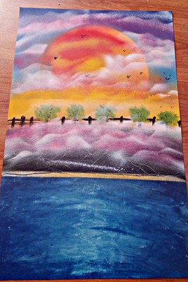 Coucher de soleil sur la mer