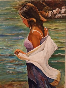 Jeune femme a la rivière