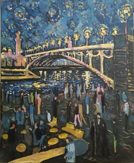 Le pont Alexandre III à Paris, la nuit