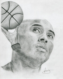 Dessin de portrait de Kobe Bryant, par PORTRAIT &eacute;MOI