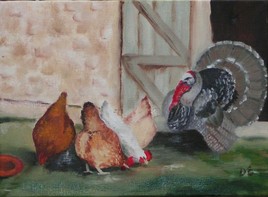 poules et dindon