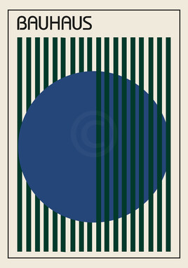 Art Bauhaus, cercle bleu 1923 - Ref= 10