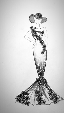 Robe fleuris Noir et blanc