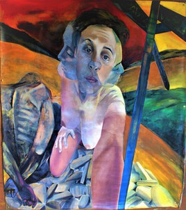 I'm lost again 2021 pigments, à l'huile 125X109cm