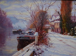 Neige en bord de Seine