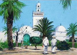 Aquarelle Jemaâ El Ghorba (Mosquée des étrangers)