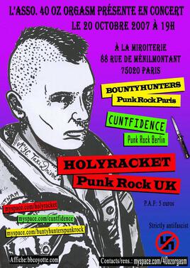 AFFICHE pour concert punk par #bbcoyotte , 2007, 40 oz Orgasm,