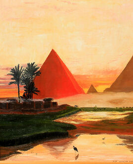 Pyramides au couché de soleil