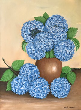 bouquet d'hortensia bleu