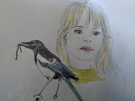 Jeune fille et l'oiseau