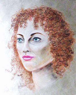 Portrait Femme aux cheveux auburn / Drawing : A woman with auburn hair