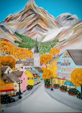 Petit village de L&agrave; haut dans les Montagnes