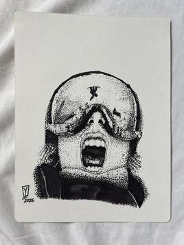 Drawing of a cool snowboarder