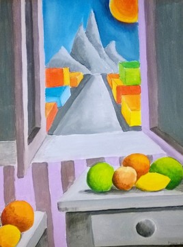Nature morte vers l'avenir Peinture acrylique 50x65 cm