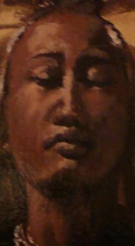 Africaine aux yeux fermés