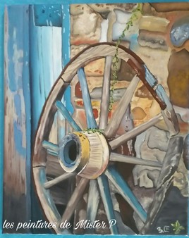 vieille roue de charrette